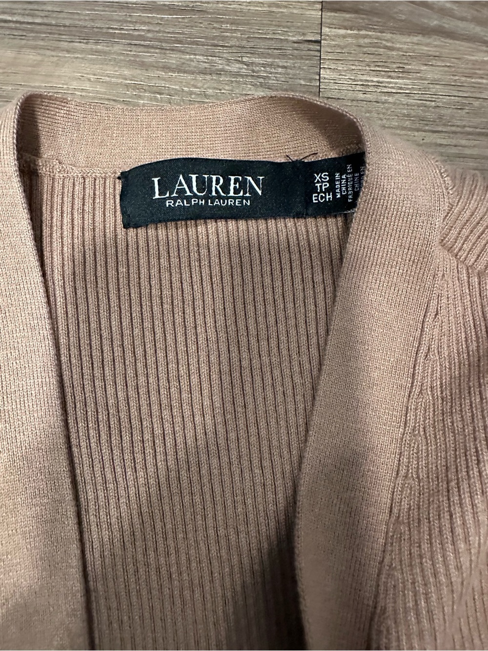 Ralph Lauren Camel Long Open-Front Cardigan - Picture 3 of 7